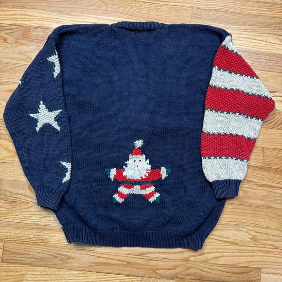 Bobbie Brooks Festive Navy Cardigan with Santa and Tree - Picture 4 of 4